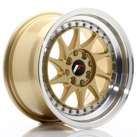 Felga JR Wheels JR26 15x8 ET25 4x100/108 Gold w/Machined Lip